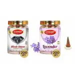 SHYAM CHARAN Dhoop Cones of Combo Black Stone and Lavender Fragrances for Health, Wealth and Happiness, Ideal for Puja/Prayer/Worship(280 Cones)