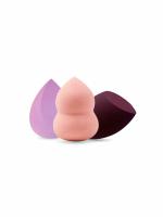 One Sec Beauty Beauty Blender Sponge Pack of 3 ((Peach, Burgundy & Purple)