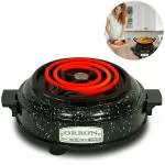 Orbon 1000W, 1 Burner Round Electric G Coil Hot Plate Stove | Induction Cooktop|Hot Plate| Heater,Marble Black