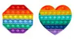 QUALITIO Heart and Octagon Shape Rainbow Popit Toy Set of 2
