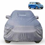CARBINIC Car Cover for Maruti Wagon R 2019 Water Resistant (Tested) And Dustproof Custom Fit  UV Heat Resistant Outdoor Protection  With Triple Stitched Fully Elastic Surface| Grey With Pockets