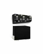 The Furnishing Tree 1.5 Ton Bluestar Black Printed PVC Split AC Cover Set (25.4 x 99.1 cm)