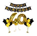 Festiko 40th Happy Birthday Gifts Ideas Banners For Golden Anniversary Wedding Bday Decorations Balloons Photo Booth Props And Fabulous Decor Hollywood Supplies 19 Pcs
