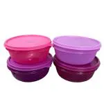 Tupperware Multicolor Plastic Airtight Bowl Container 600ml 4 Pieces