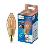 PHILIPS Smart 4.9W (Eq.25W) Filament Amber Glass Candle LED Bulb |Wiz Connected Decorative WiFi + Bluetooth Candle Bulb for Home & Decoration |Color: Tunable White, Bulb Base : E14