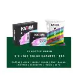 Kadam Pakka Rang Fabric Dye Colour | 25G Pack | Includes Dyfix Color Fixer | Permanent Fabric Dyes For Old Faded Jeans And Clothes (Bottle Green) Bott