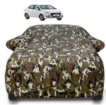 Auto Hub Hyundai Xcent Car Cover with Mirror Pocket and Soft Cotton Lining,Waterproof Hyundai Xcent Car Body Cover, Army Print