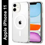 SYOTT Magnetic Clear Case for Apple Iphone 11 | MagSafe Compatible Transparent Shockproof TPU Back Cover | Wireless Charging Support | Scratch & Drop Protection | Transparent
