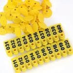 Pindia 1-100 Number Livestock Animal Ear Plastic Tags for Marking Cow, Pigs, Sheep (Yellow)