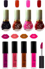 OUR BEAUTY Nail Polish And Lipstick Combo 286 (Pack Of 8)