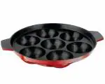 Nirlon 7 Cavity Appam Patra Paniarakkal Appam Maker Appam Patra Non-Stick Ponganal Maker 17 cm Diameter Paniarakkal (Aluminium, Non-Stick) Appe|26_mm_AP7, Red