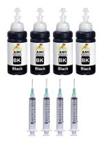 ANG Refill Ink for HP DeskJet Ink Advantage 2135 All-in-One Printer; Black Color Ink, 100 ml Each Bottle Black + 4 Syringes