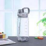 Crevizon 1.5 Liter Clear Transparent Water Bottle Mini Size Leak-Proof BPA-Free Material Lightweight Plastic Water Bottle with Handle (Grey Color)