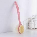 HomeeWare 2 in 1 Bath Body Brush with Soft Bristles, Back Scrubber with Curved Handle