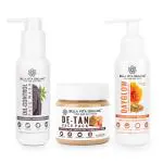 Bella Vita Organic Anti-Tan With De-Tan Face Pack, Day-Glow Sunscreen Body Lotion, Charcoal Face Wash For Deep Exfoliation (Combo Of 3)