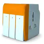 Upix 3 Pin Multi Plug Socket World to UK/UAE/Hong Kong (Type G) Universal Travel Adapter with Individual Switch Safety Shutter, 3 Way Universal Plug Extension for Home, Office