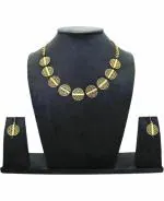 Jn Handicraft Alloy Copper-Plated Green Jewel Set For Women And Girls