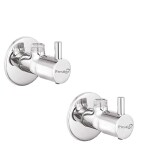 Prestige Dove Angle Cock-Pack of 2 Chrome Silver platet Tap Faucet Bib Cock Angle Cock Pillar Tap Bathroom Tap Angle Cock Faucet Angle Cock Faucet (Wall Mount Installation Type)