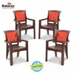 MAHARAJA Singham 104 Home, Office & Restaurant Plastic Outdoor Chair  (Brown-Red, Set of 4, Pre-assembled)