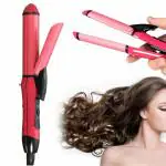 FRESTYQUE - Pink 2 in 1 Hair Straightener and Curler(Straightener&curler for women & men)
