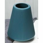 SATYAM KRAFT 1 Pcs Big Size Ceramic Look Unbreakable Plastic Vase for Flower Pot , Gift, Home Decor, Bedroom, Office, Living Room, Aesthetic, Nordic Design Decoration and Craft (Blue) 7.8 Inch