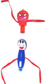 Kavim Kids RA 22147 Plastic (PVC) Rakhi Set (Spider, Doreamon Torch two light, whistle Kid's Rakhi)