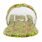 BUMTUM Print Cotton Sloth Bedding Set With Mosquito Net and Head Pillow Zip Closure, Gadda Set