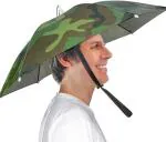 Infispace Headwear Cap Umbrella Army Color Soft Durable, Adjustable Elastic, (21) Size Fits All Ages Plastic Hat Cap Umbrella for Kids, Men/Women and Adults Rain Protection Headwear Hat Umbrella (Army) Pack of 1