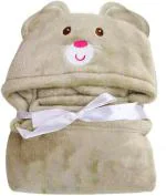 Pandaoriginals Animal Single Hooded Baby Blanket for AC Room (Cotton, Grey)