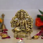 Webelkart Premium Metal PanchMukhi Hanuman for Door Entrance Idol Statue Murti for Home and Pooja Decor | Diwali Puja Items for Home Decor (Gold, 5.5 Inches)