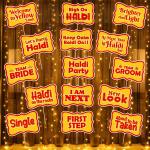 Zyozique Haldi Props For Bride And Family, Bride To Be Props For Wedding - Haldi Photo Booth Props & Rice Light (Pack Of 16) Yellow, Red Photo Booth