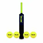 The Villain Plastic Cricket Bat for Boys & Men |Lightweight and Durable Bat and Four Ball |Pack of 5 Combo8 (Size 8) Black Color