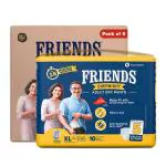 Friends Overnight Adult Diapers Pants Style - 60 Count (XL-XXL) with odour lock and Anti-Bacterial Absorbent Core- Waist Size 30-56 inch ; 76-142cm