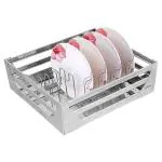 RAB Kitchen Basket Stainless Steel Plate Organizer Tray Holder Rack for Kitchen Cabinets Drawer (CODE:- OMEN PLATE 6