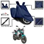 Kedit CFmoto 400NK Motorcycle Bike Scooty Cover Navy Blue Colour Water Resistant - UV Protection & Dust Proof Imported Fabric Quality,Sun Protection,Weather Bike - Scooty Two Wheeler Body CoverCFmoto 400NK
