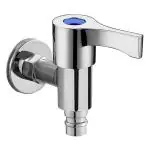 CUROVIT Torrent ZINC Alloy Wall Mounted Washing Machine Nozzle Bib Cock/Short Nose Tap Silver in Color Chrome Finish Quarter Turn with Wall Flange in Bathroom & Kitchen Area