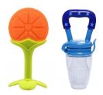 Grest Silicone Orange Fruit Shape Teether with Baby Feeding Nibbler