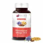Bliss Welness Cholesterol Management Heart Health | Omega 3 6 9 + Phytosterol Plant Sterols | Lipid Profile Immunity Support Supplement - 60 Vegetarian Capsules