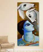 SAF SAF Unframed Rolled Art Print||Lord Krishna Canvas Wall Art Print for Home Décor And Office||Unframed canvas Painting For Wall decor||Home wall and Office Interior PRE-CR-214