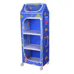 Little Ones Aquatic Blue Plastic Shelves Baby Foldable Wardrobe With 4 Shelves