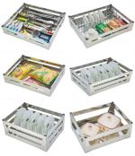 LeAves Stainless Steel Perforated Basket Kitchen Storage Basket Multipurpose Utensils Cabinet