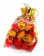 15 Semi Circle Chocolate Truffles in a Designer Shimmer Cloth Potli