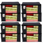 Ganpati Bags Diwali Gifting Handcrafted Polka Dots Design Saree Cover Set with Transparent Window, Extra Large Pack of 8