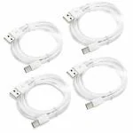 BIGGEAR 4Pcs 2.4A Type-C Data & Charging USB Cable, 1-Meter Long (White)