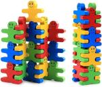 Aexoniz Toys Balancing Building Game, 23 PCS Blocks Sorting & Smiley Stacking Toys for Kids