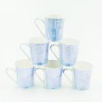 BHARAT Bone China Blue Leaf Tea Cup, Coffee Mug, 200 ML, Pack of 6