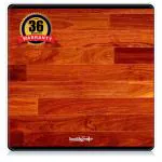 Healthgenie Digital Weight Machine with Magic Hidden Display Magically Appears as You Step on with 3 Years Warranty & 2 AAA Batteries HD-321 (RED WOOD)