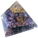 Divinity Crystals Natural Amethyst Orgonite Healing Crystal Stone Orgone Pyramid - 75 To 90 Mm