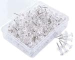 Se Online Board Pins, Push Pins, Thumb Pins for Notice Board/Bulletin Board Transparent White(100pcs)