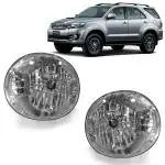 Kingsway Car Fog Lights/Lamps with Bezel and Wiring for Toyota Fortuner, Model Year : 2008 - 2017, Material: ABS / PVC, 55W, 12V DC, Color : Yellow, Set of 2 Piece (Left / Right)